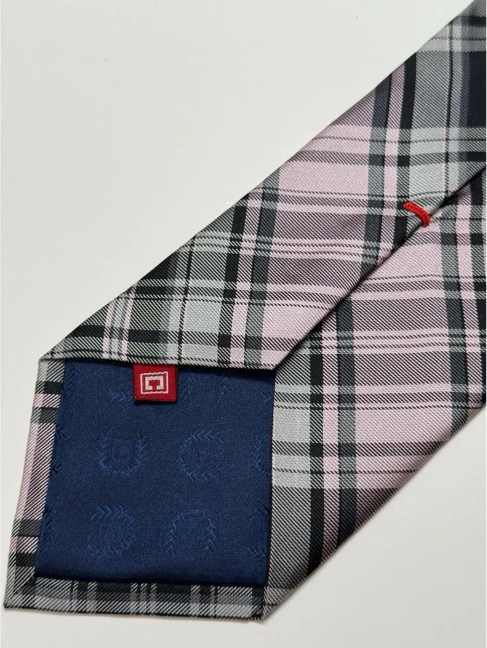 Chaps 100% Silk Tie In Pink And Grey‎ Plaid